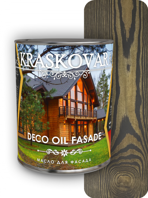 Масло для фасада Kraskovar Deco Oil Fasade Эбен 2,2л