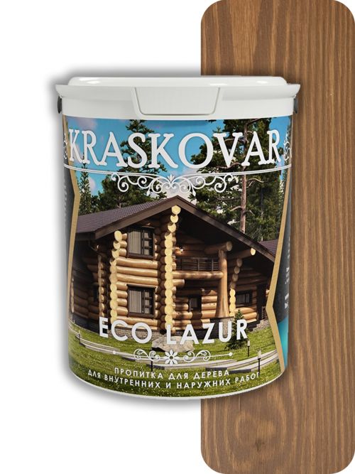Пропитка для дерева Kraskovar Eco Lazur, красное дерево 2л