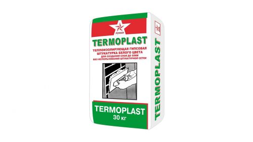 Гипсовая штукатурка ТЕРМОПЛАСТ (белая) 30кг Русеан
