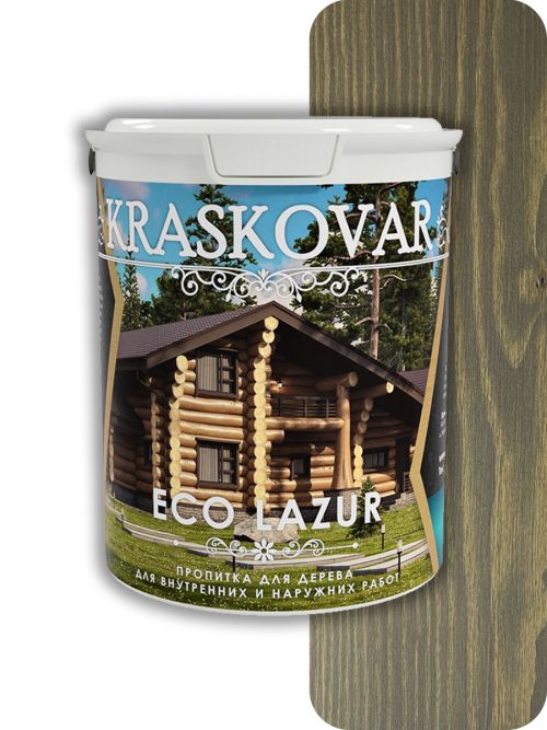 Пропитка для дерева Kraskovar Eco Lazur, орех 0,9л