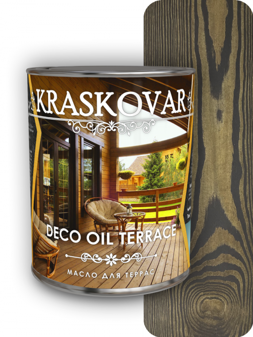 Масло для террас Kraskovar Deco Oil Terrace Эбен 0,75л