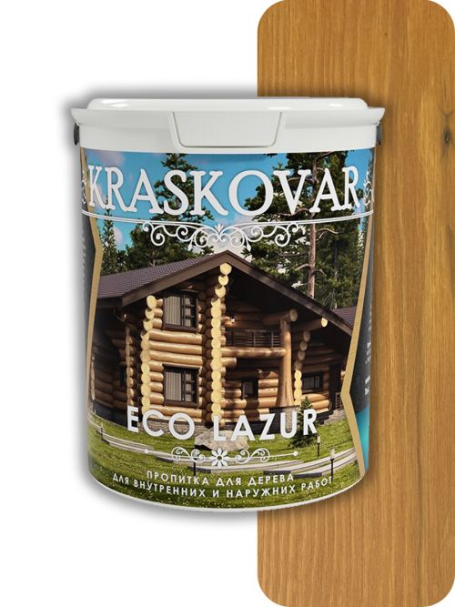 Пропитка для дерева Kraskovar Eco Lazur, орегон 9л