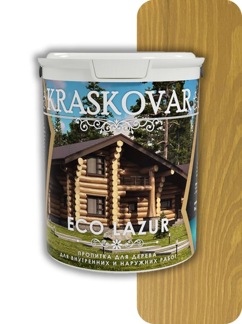 Пропитка для дерева Kraskovar Eco Lazur, золотой дуб 9л