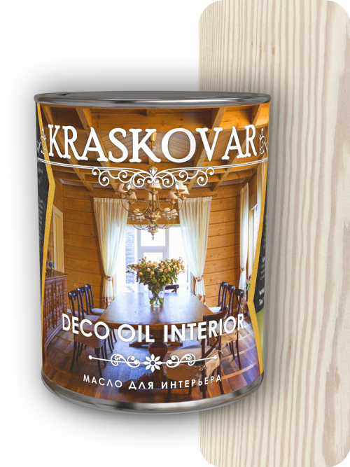 Масло для интерьера Kraskovar Deco Oil Interior Белоснежный 0,75л