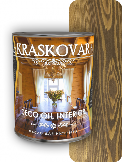 Масло для интерьера Kraskovar Deco Oil Interior Орех 0,75л