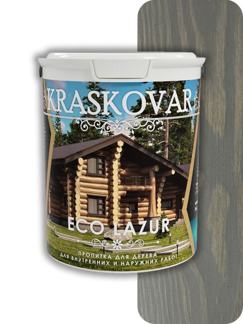 Пропитка для дерева Kraskovar Eco Lazur, графит 9л